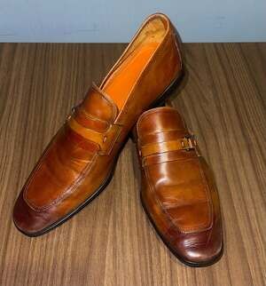 Magnanni Vale Penny Leather Loafers Dress Men"s Shoes Size 9.5